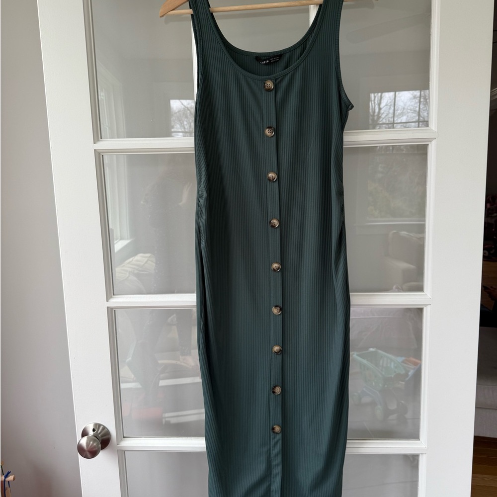 Maternity Sleeveless Button Dress